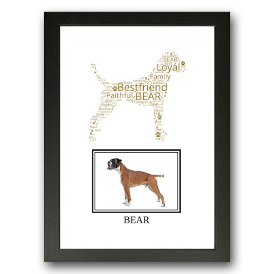 Personalised Boxer Dog Word Art Gift Print